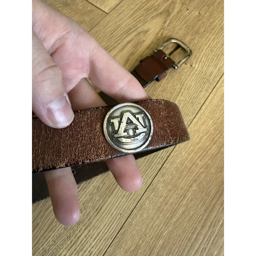 AUBURN UNIVERSITY M alabama tigers vintage kids leather concho silver belt